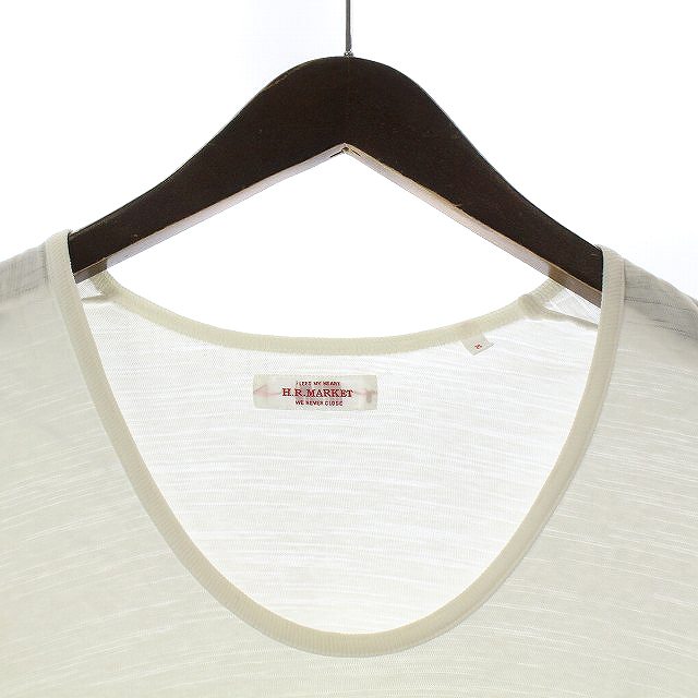 ハリウッドランチマーケット Hollywood Ranch Market Tシャツ カットソー 半袖 無地 3 L 白 ホワイト Hz37 Gy08 メンズ 165 ベクトルパーク