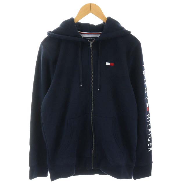 【新品】トミーヒルフィガー　フード付き　パイル素材　XXL ブルー　パーカー TOMMY HILFIGER トミーヒルフィガー パーカー ロゴ刺しゅう