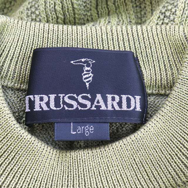 トラサルディ TRUSSARDI ニット セーター 長袖 コットン L ライト 