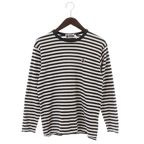 アベイシングエイプ A BATHING APE ロンT カットソー ボーダー ロゴ