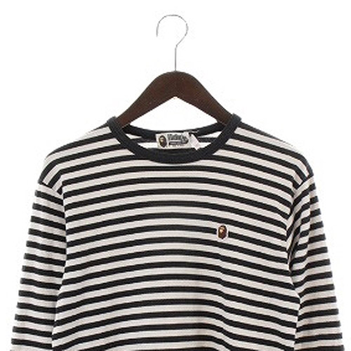 アベイシングエイプ A BATHING APE ロンT カットソー ボーダー ロゴ 