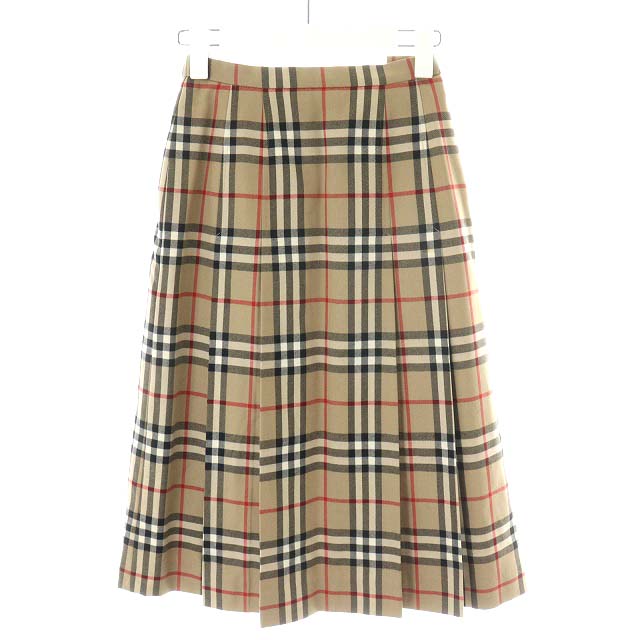 Burberrys バーバリー ウール ノバチェック ミモレ丈 プリーツスカート