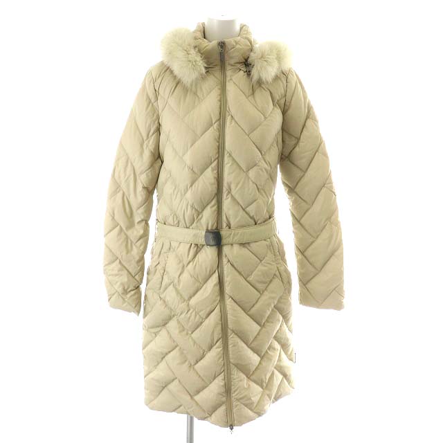 モンクレール MONCLER 茶タグ ダウンコート ロング丈 ファー付き 