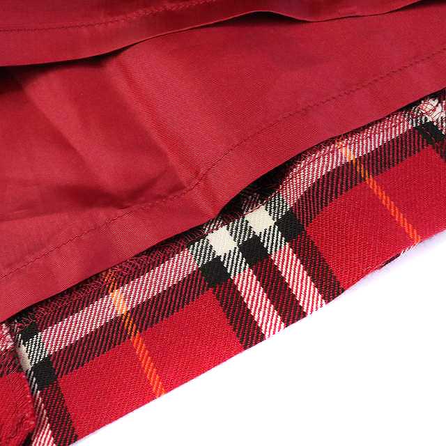 バーバリー ロンドン BURBERRY LONDON フレアスカート ひざ丈 チェック柄 ウール 160A キッズ M 赤 レッド /HZ6 ■EC キッズ
