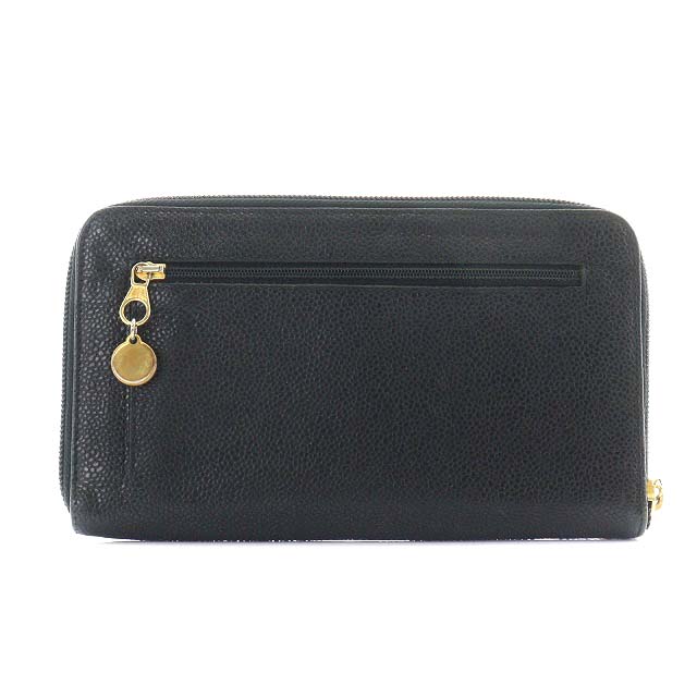 シャネル CHANEL キャビアスキン ココマーク 長財布 ラウンド 