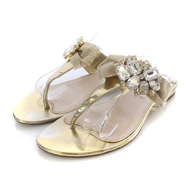 Miu Miu ミュウミュウ リボン サンダル イエロー 未使用 37 Miu Miu