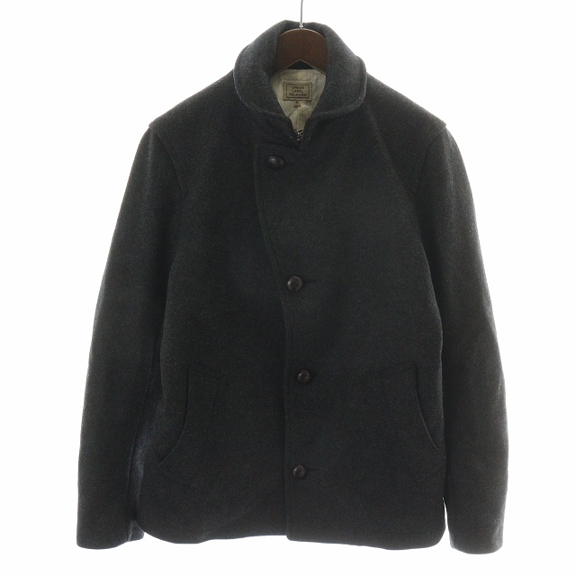 グリーンレーベルリラクシング ユナイテッドアローズ Green Label Relaxing ピーコート Pコート ミドル丈 ウール くるみボタン M グレー An19 Gy08 メンズ 165 ベクトルパーク