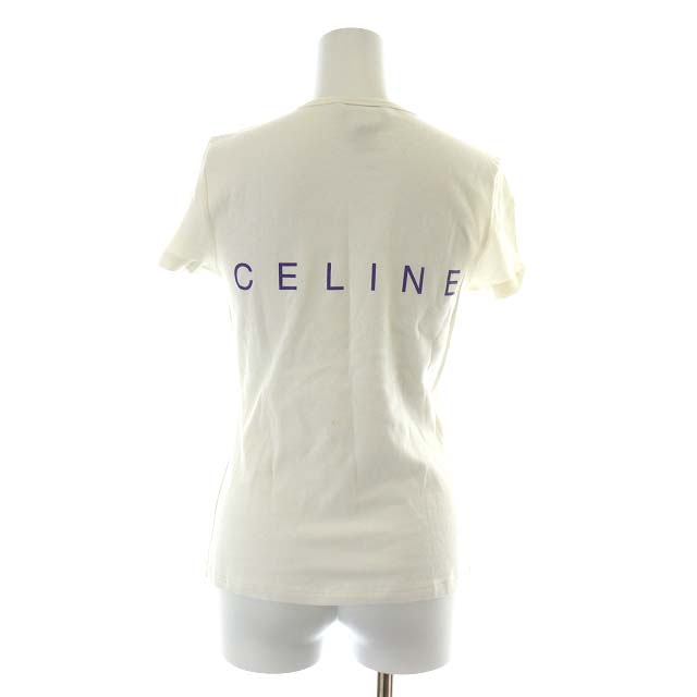 セリーヌ CELINE Tシャツ カットソー 半袖 コットン イラスト M 白 