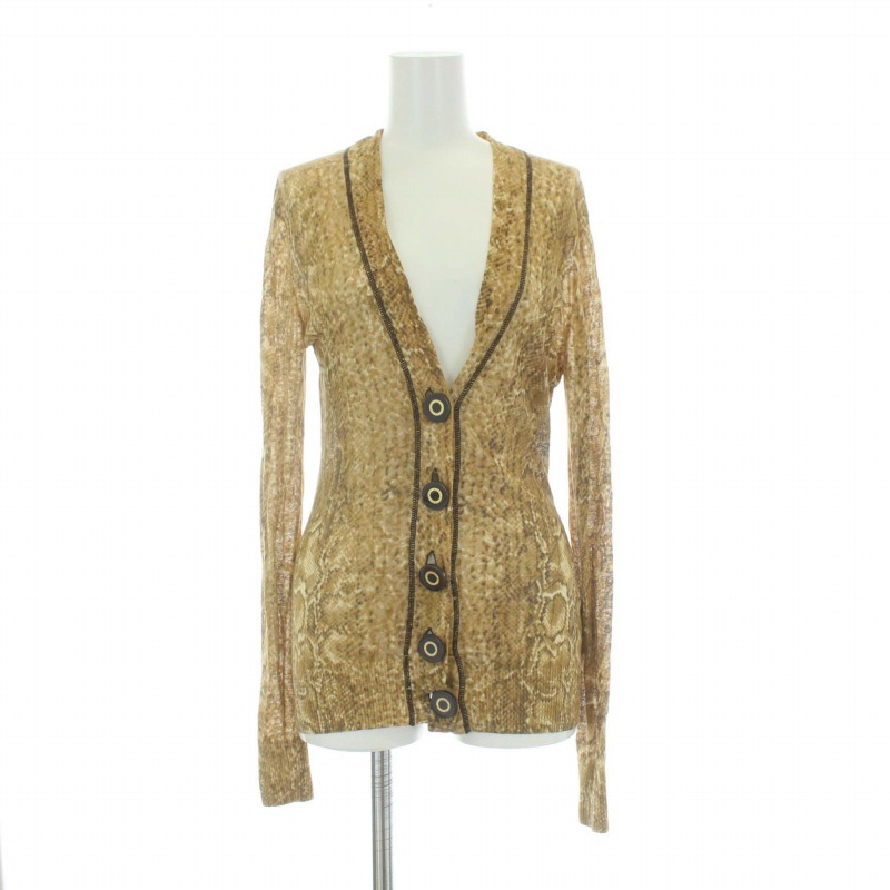 トリーバーチ TORY BURCH パイソン柄 プリント Vネック カーディガン  