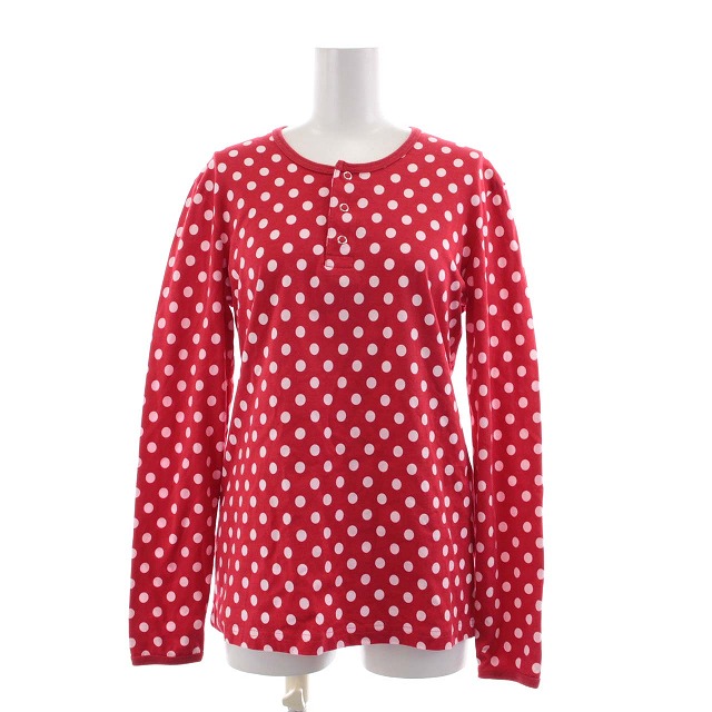 マリメッコ marimekko カットソー Tシャツ ヘンリーネック 長袖 水玉  