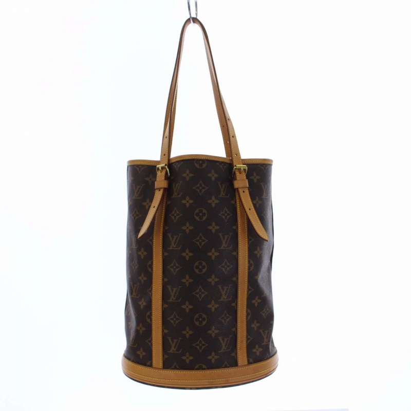 LOUIS VUITTON ハンドバッグ モノグラム バケットGM ブラウン 茶 美品・ポーチ付】ルイヴィトン LOUIS VUITTON モノグラム