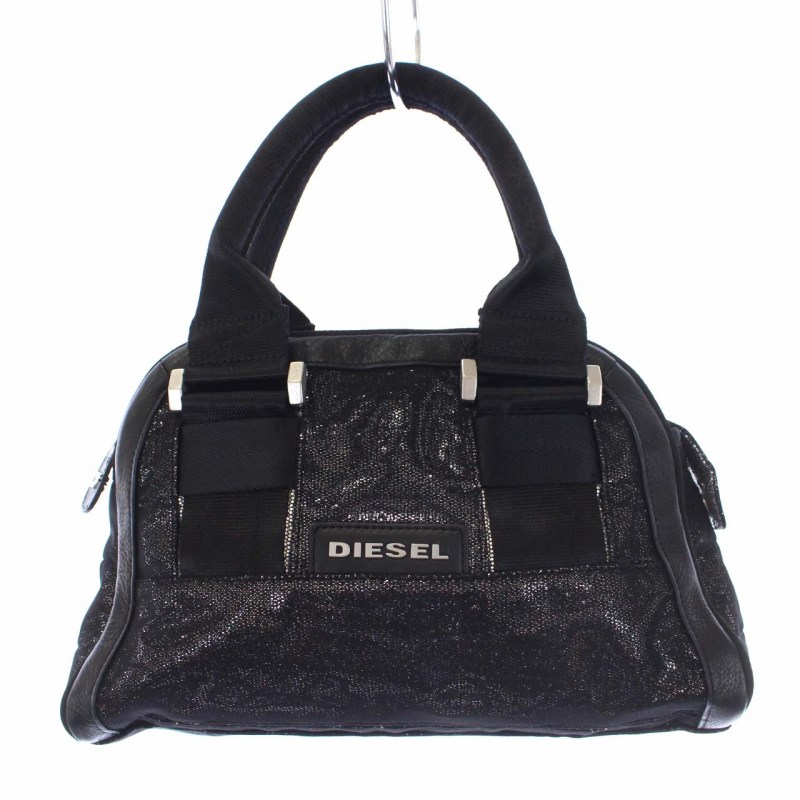 ディーゼル DIESEL トートバッグ ハンドバッグ ロゴ ラメ 部分レザー 