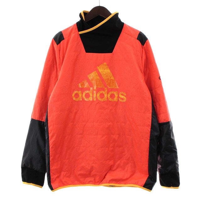 アディダス Adidas トレーナー プルオーバー サッカーウェア ウォーマートップ 中綿 ロゴ M オレンジ 黒 ブラック 黄色 イエロー Ty Gy03 メンズ 165 ベクトルパーク