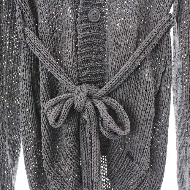 ディーゼル DIESEL カーディガン ニット セーター 編み 腰紐 S グレー