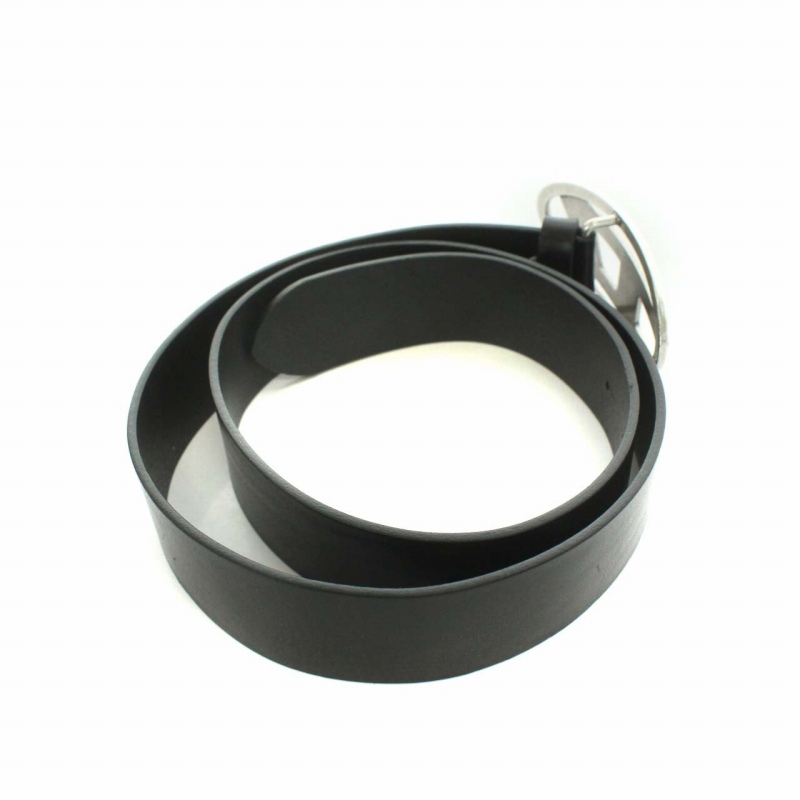 ディーゼル DIESEL ベルト ロゴ 装飾 レザー 85/34 黒 ブラック /ST