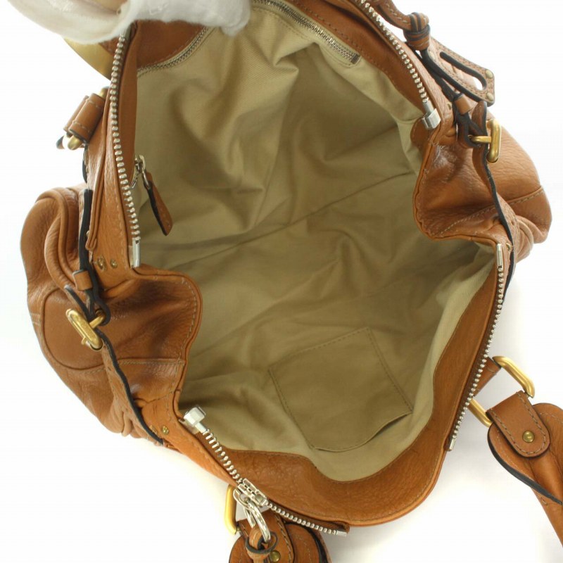 クロエ パディントン ハンドバッグ パドロック 南京錠 レザー 本革 キャメル クロエ CHLOE パディントン ハンドバッグ 南京錠 レザー キャメル 01