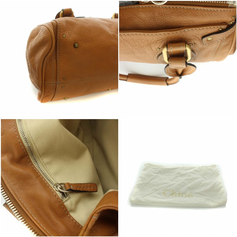 クロエ CHLOE パディントン ハンドバッグ 南京錠 レザー キャメル 01