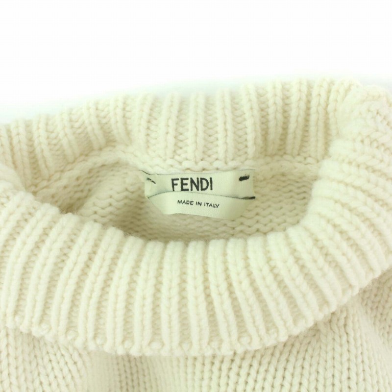 【FENDI】ロゴ刺繍ハイネックニットドレス フェンディ FENDI ロゴ ニット セーター ハイネック 刺繍 長袖