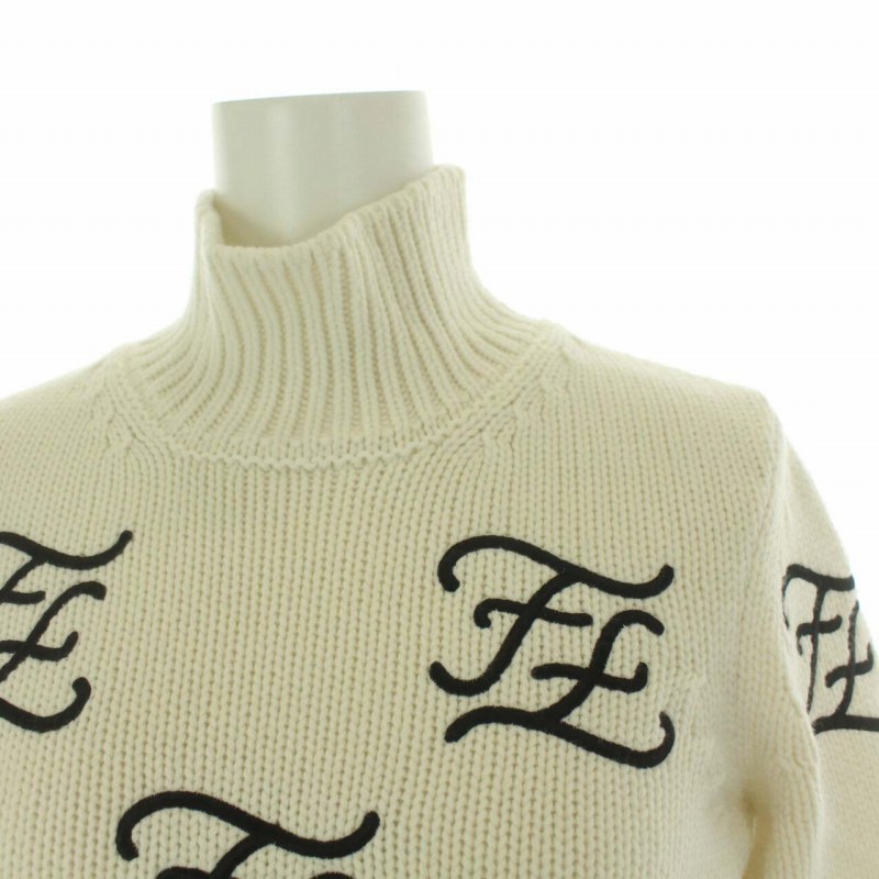 フェンディ FENDI ロゴ ニット セーター ハイネック 刺繍 長袖 