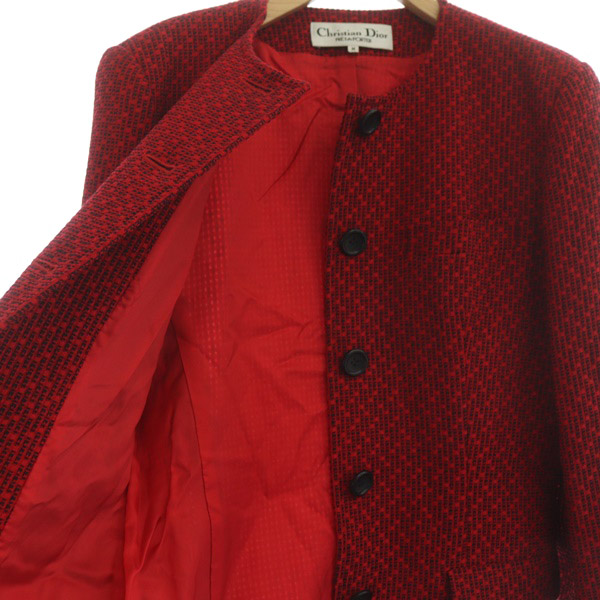 クリスチャンディオール Christian Dior ツイード ジャケット ノー
