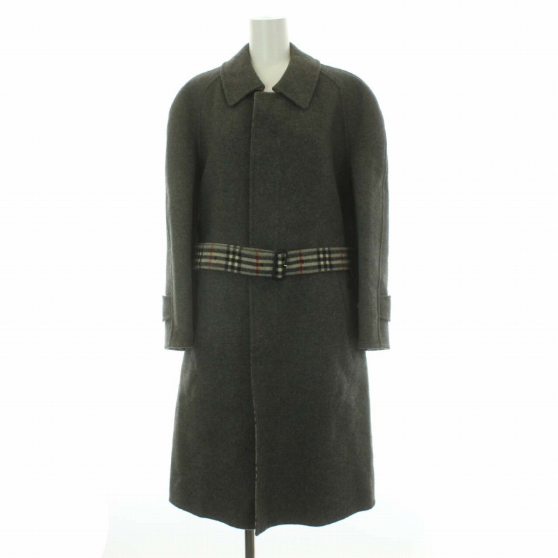 BURBERRY ウールチェック ステンカラー バルマカーンコート