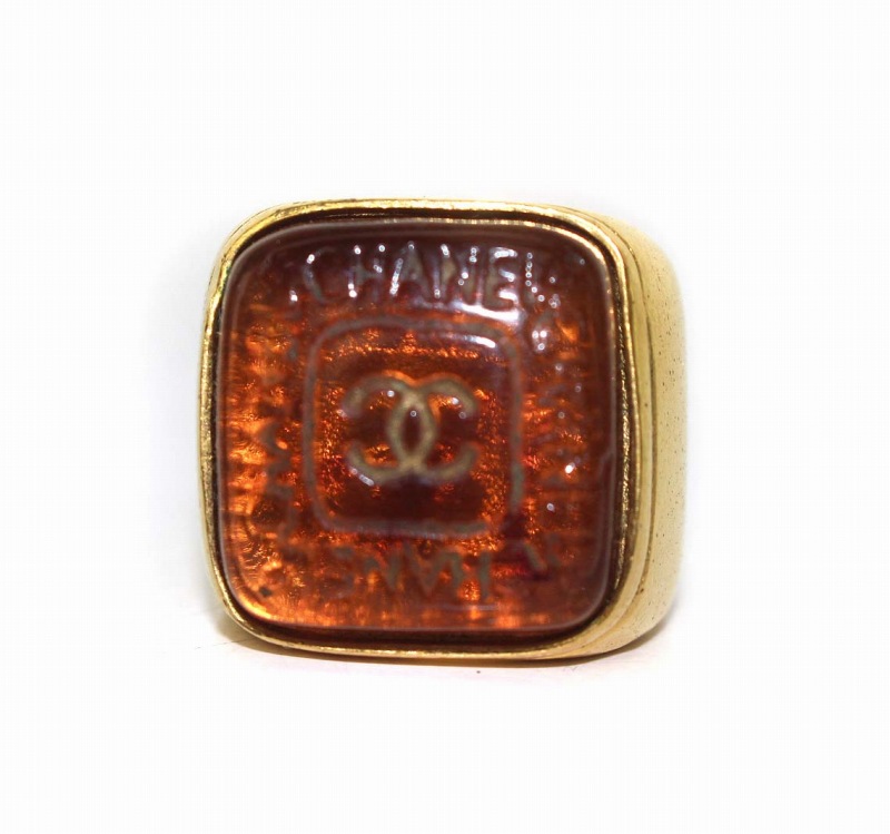 シャネル CHANEL ヴィンテージ リング 指輪 ココマーク ストーン 