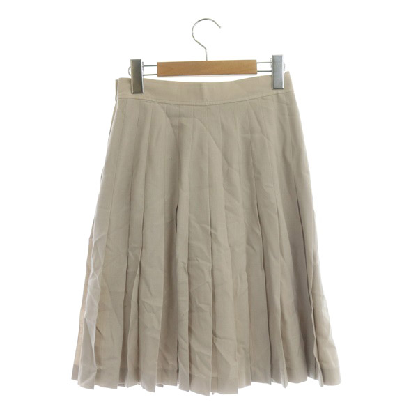 クロエ CHLOE プリーツスカート 膝丈 ウール ヴィンテージ 40 ベージュ  