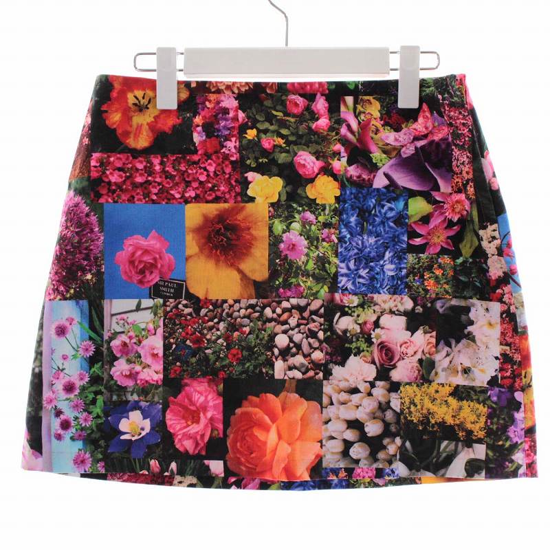 未使用品 ポールスミス PAUL SMITH スカート ミニ 台形 花柄 フラワー 