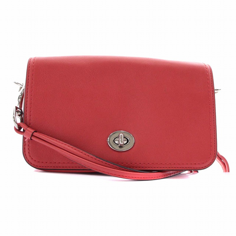 コーチ COACH レガシーペニー ショルダーバッグ 2WAY レザー 赤 レッド 