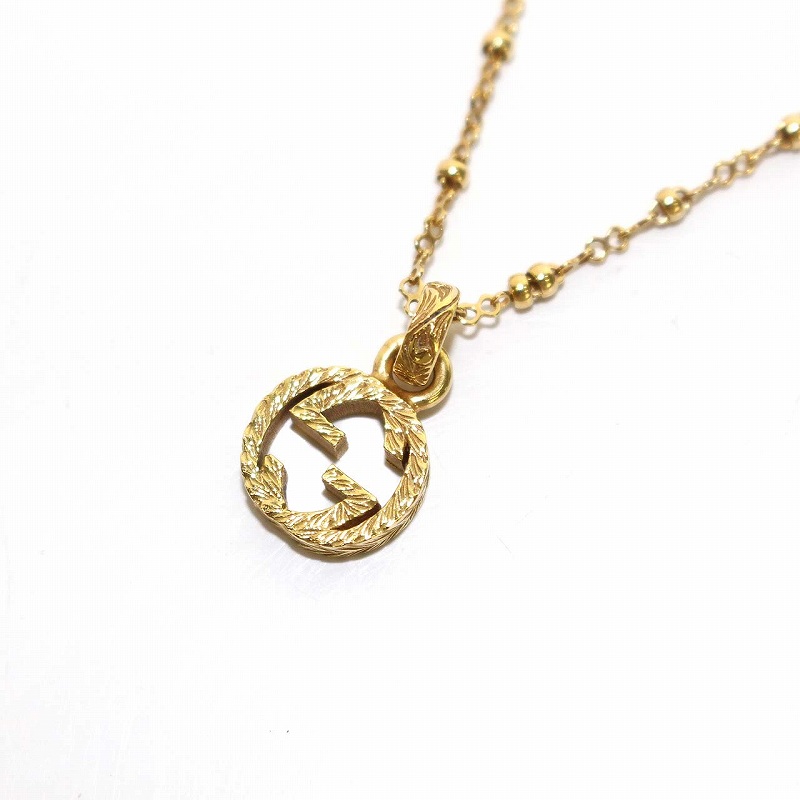 グッチ GUCCI インターロッキングG ネックレス ペンダント 18K 750  