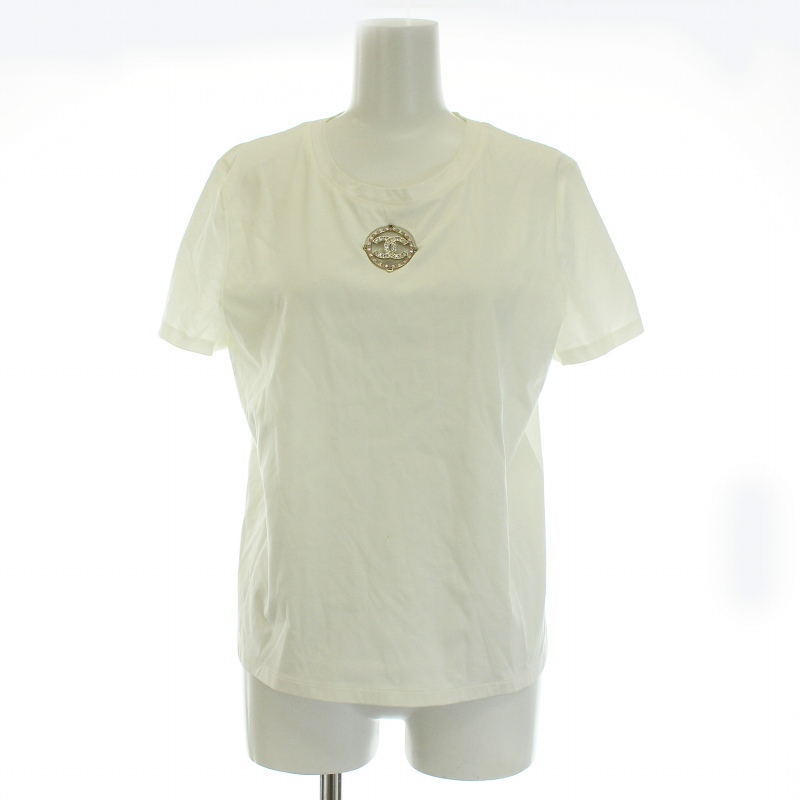 シャネル CHANEL 2020SS Tシャツ カットソー 半袖 ココマーク 34/36 S 