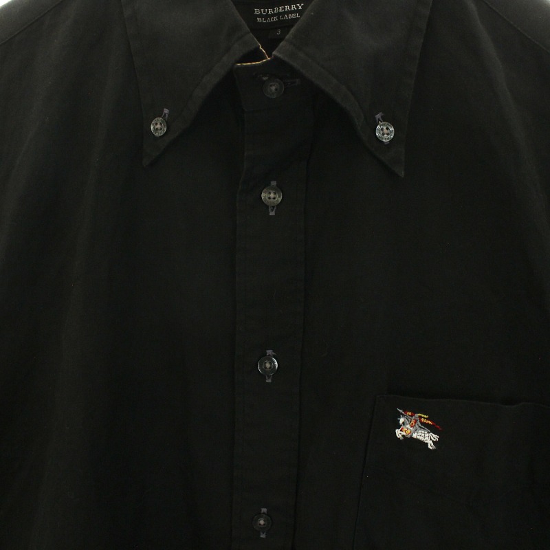 バーバリーブラックレーベル ホースロゴ ノバストライプ シャツ ボタンダウン M BURBERRY BLACK LABEL バーバリーブラックレーベル ボタンダウン