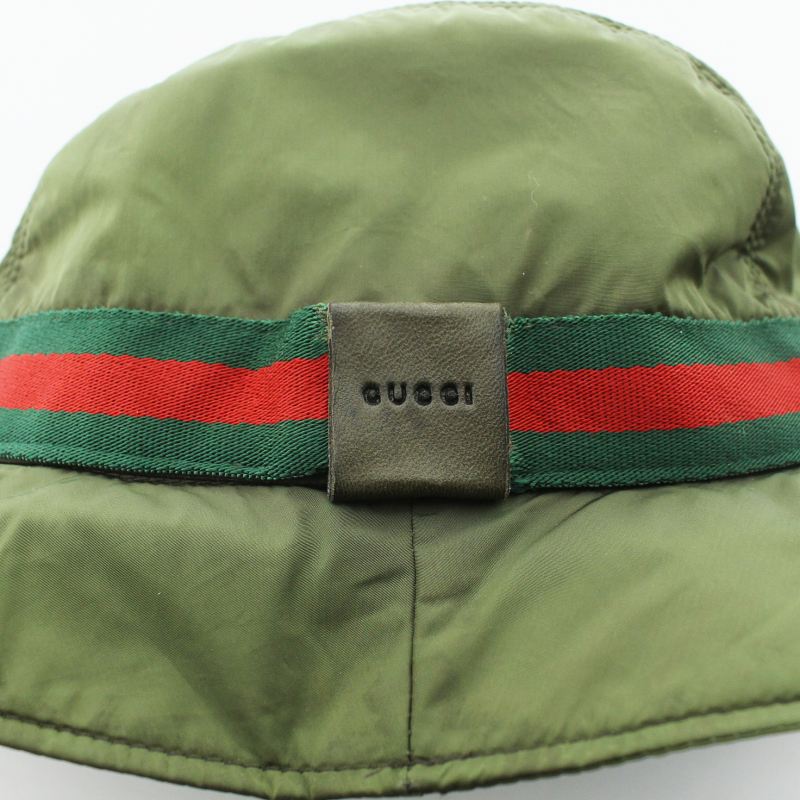 グッチ GUCCI バケットハット シェリーライン ナイロン カシミヤ 