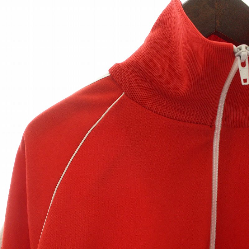 週末限定お値下げ中　adidas 赤ジャージ　80s90sデサント製 古着 アディダス 80s デサント製 vintage ジャージ赤◇M-0334