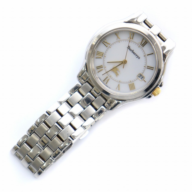 バーバリー クオーツ 白文字盤腕時計