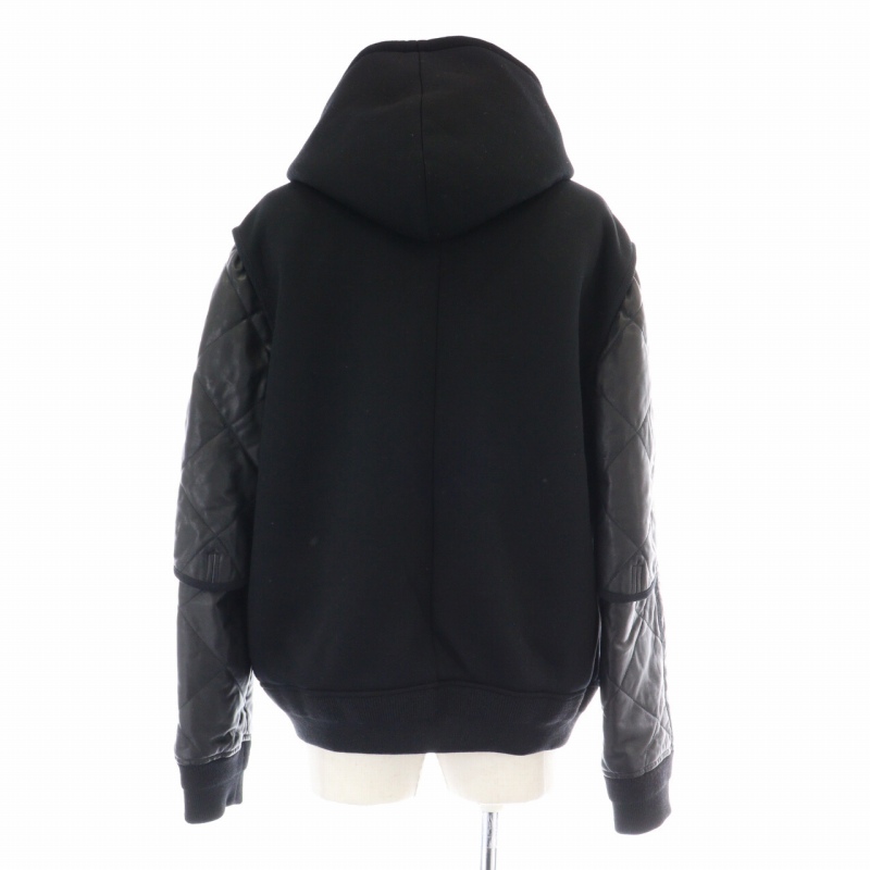 ジバンシィ GIVENCHY 19AW ネオプレン＆レザー フードジャケット 