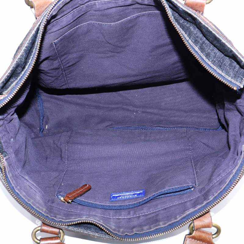 BURBERRY BLUE LABEL デニム トートバッグ レザー インディゴ BURBERRY BLUE LABEL デニム トートバッグ レザー インディゴ