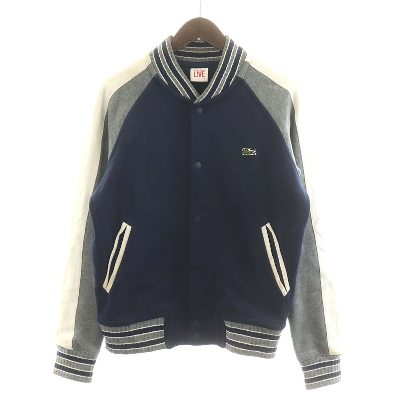 ラコステ ライブ Lacoste L!VE ジャケット スタジャン ブルゾン 