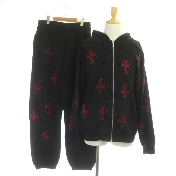 アンノウンロンドン UNKNOWN LONDON セットアップ上下 Rhinestone Zip 
