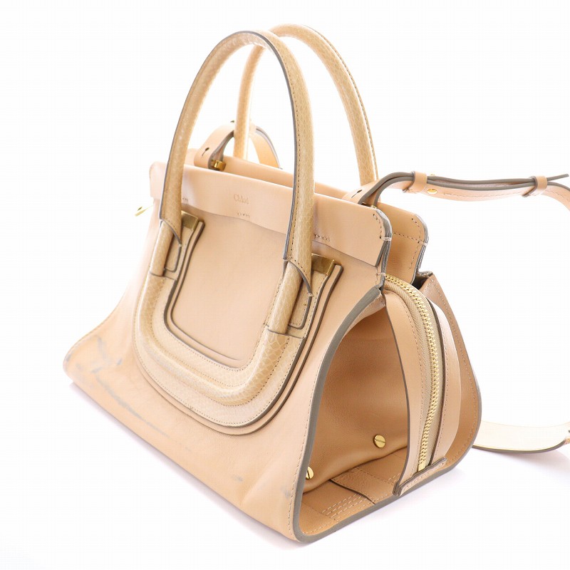 Chloe クロエ エバーストン レザー 2WAY ハンドバッグ ピンク
