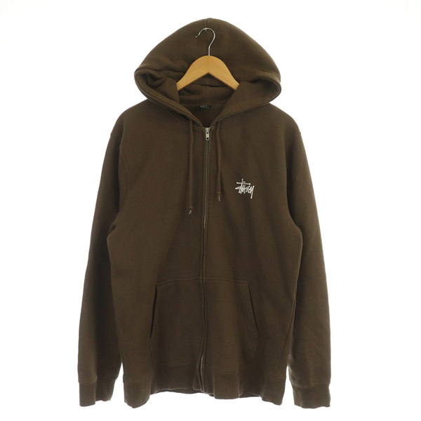 ステューシー》正規・新品タグ アーチロゴ ブラック M ジップパーカー 