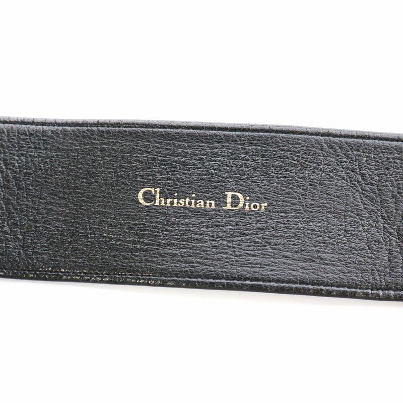 【Christian Dior】リアルレザー・サッシュベルト　ブラック　太め クリスチャンディオール Christian Dior サッシュベルト レザー