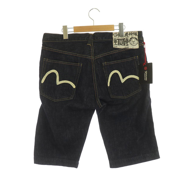 未使用品 エヴィス EVISU 7550 SHORTS INDIGO DENIM ハーフパンツ 