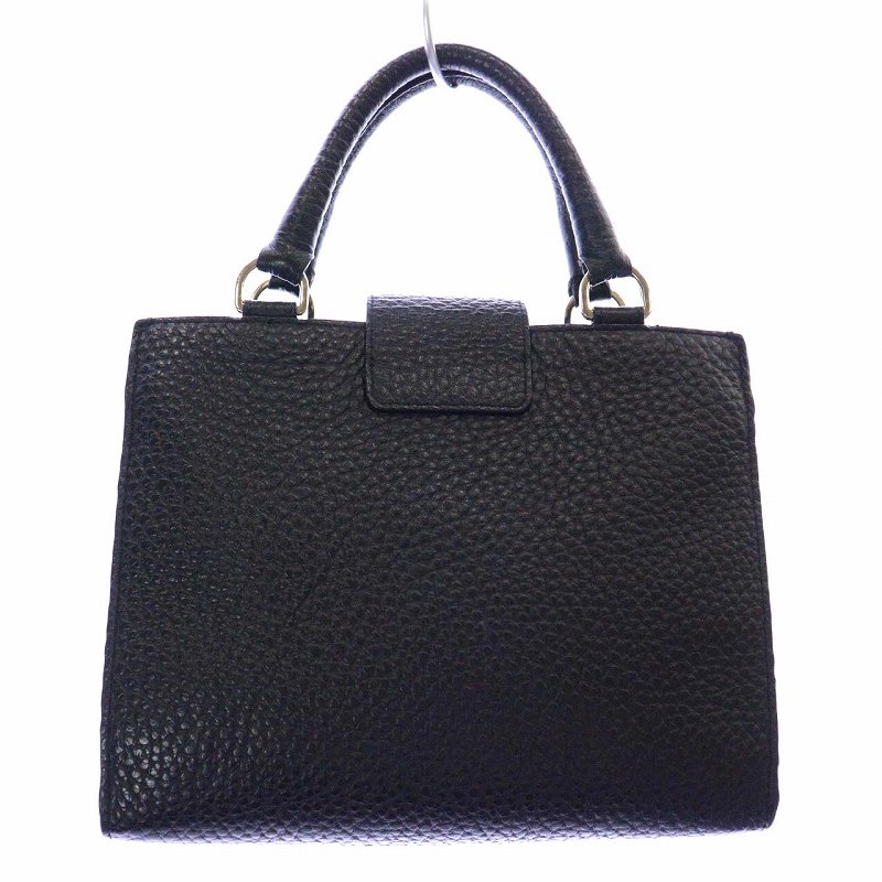 新品未使用【FURLA】バック フルラ FURLA ハンドバッグ レザー マグネット ロゴ 黒 ブラック F7578