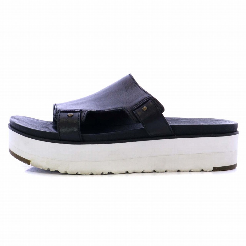 アグ UGG マイリ MAIRE フラットサンダル レザー スタッズ 25cm 黒 