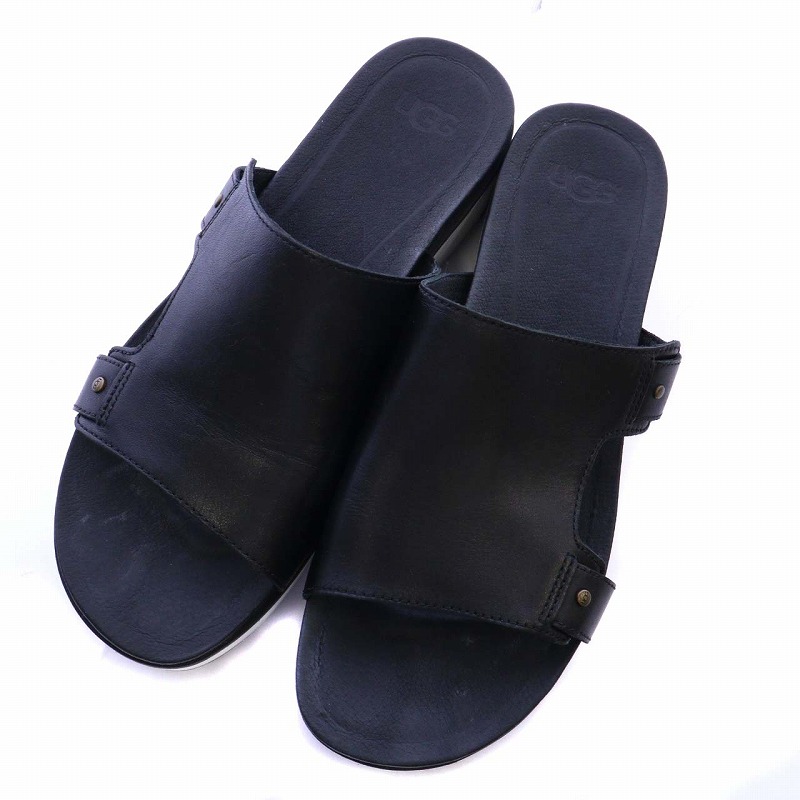 アグ UGG マイリ MAIRE フラットサンダル レザー スタッズ 25cm 黒 