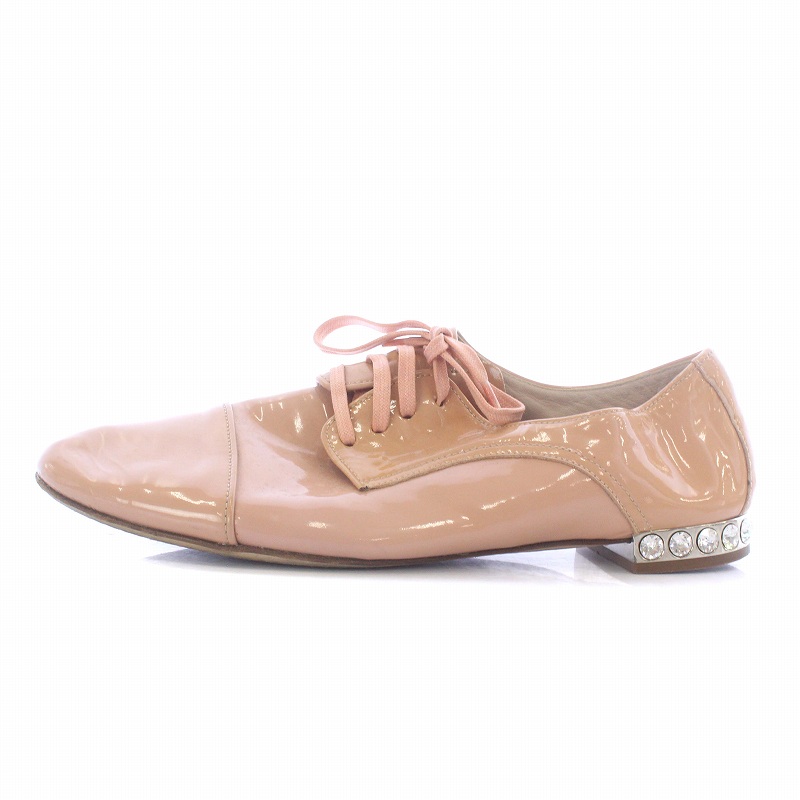 ミュウミュウ miumiu ドレスシューズ レースアップシューズ エナメル 