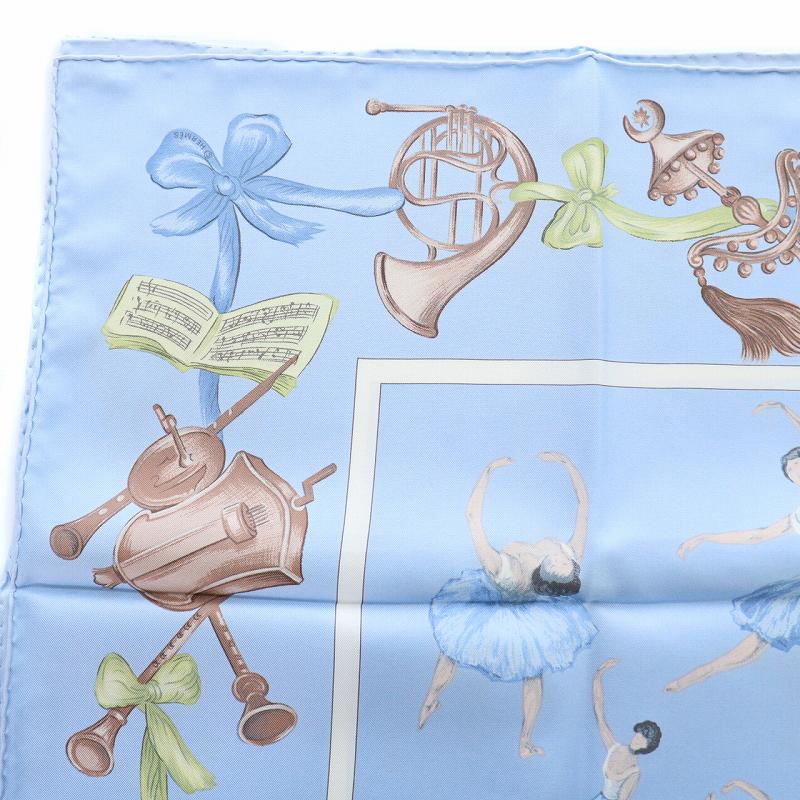 美品 HERMES プリーツスカーフ カレ90 バレリーナ シルク100％ HERMES - エルメス HERMES カレ90 La Dance バレエの踊り子