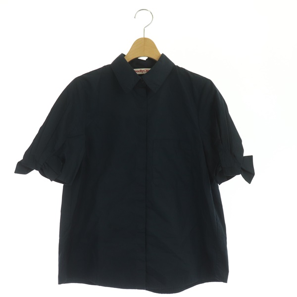 シーバイクロエ SEE BY CHLOE シャツ 半袖 比翼ボタン F34 紺 ネイビー 