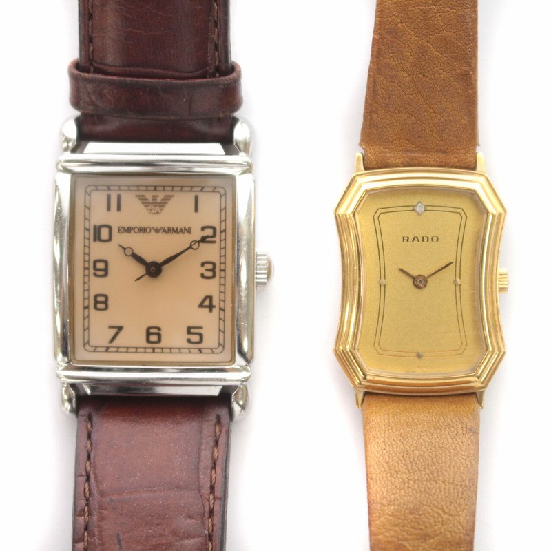 RADO アナログ時計 ゴールド ブラウンレザー